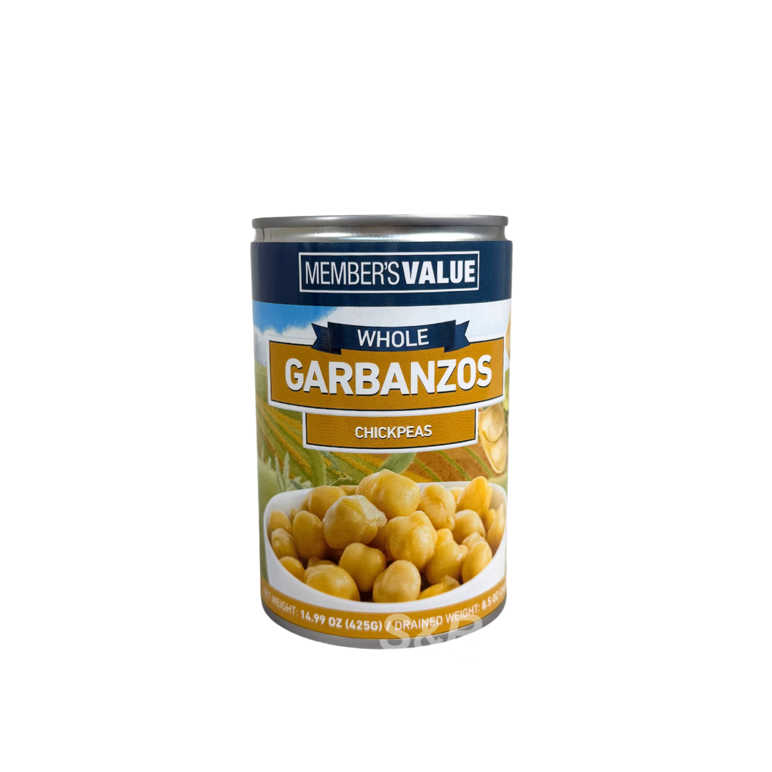 Member's Value Whole Garbanzos Chickpeas 425g Member's Value Whole Garbanzos Chickpeas 425g